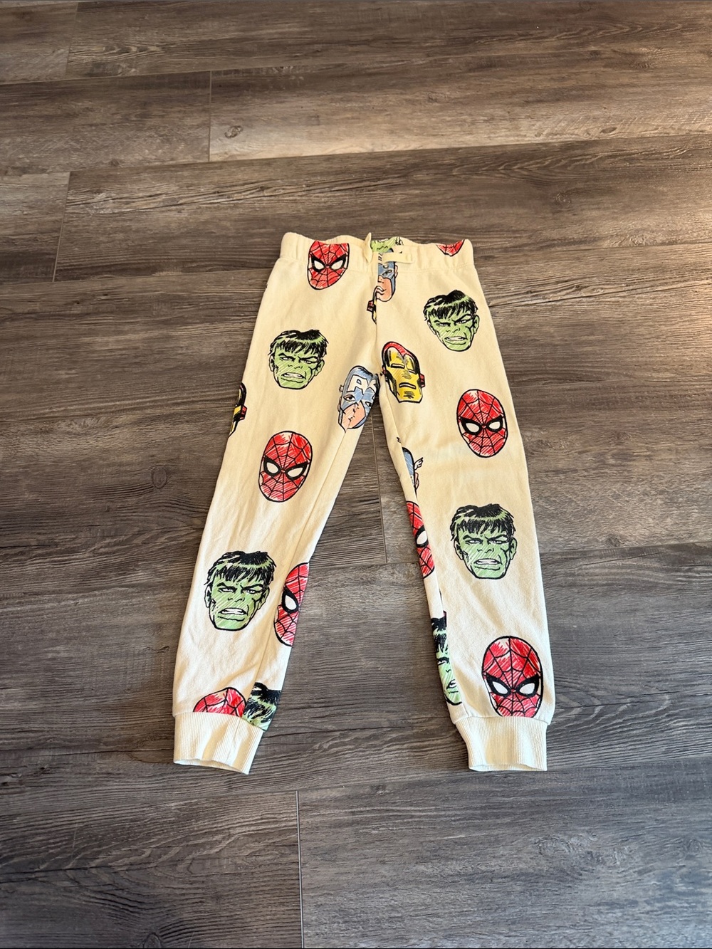 H&M Kids Cream Marvel Character Pajama Pants - Hulk, Spider-Man & Iron Man